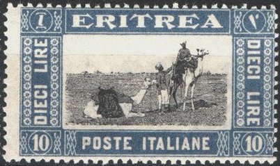 Stamps : Francobolli Eritrea 1930 : 10L Camels